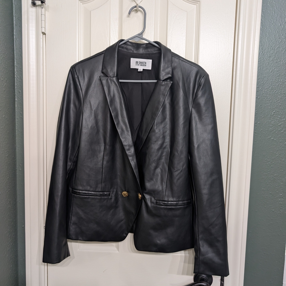 BB Dakota by Steve Madden Black Leather Blazer